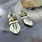 Tommy & Rosita Singer Sterling Silver & GF Bison w/Turquoise Dot Dangle Earrings For Women