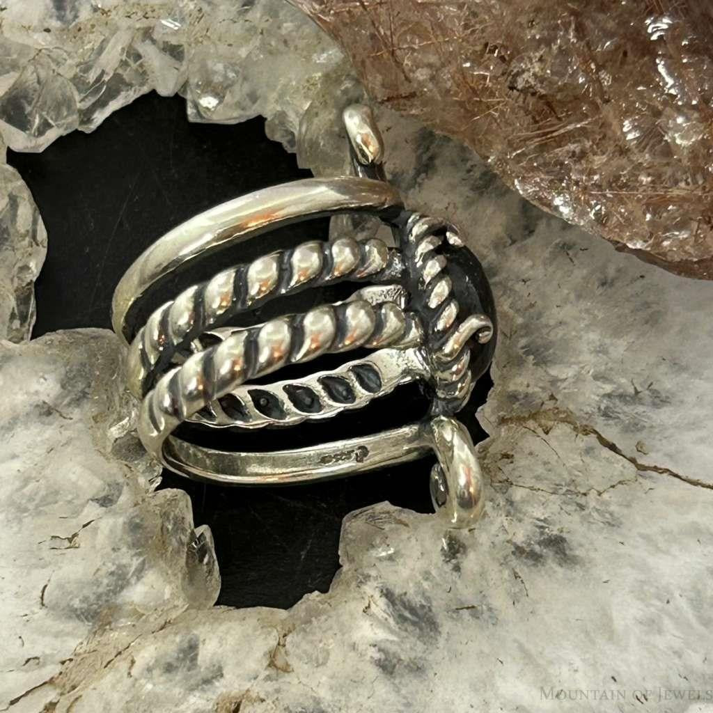 Carolyn Pollack Sterling Silver Oval Labradorite Decorated Ring Size 5 For Women