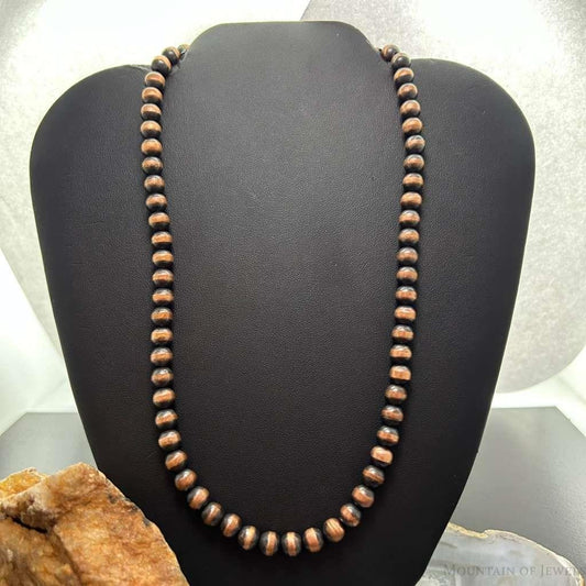 Copper Navajo Pearl Beads 8 mm Necklace Length 20" For Women