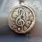 Vintage Sterling Silver Treble Clef Unisex Pendant