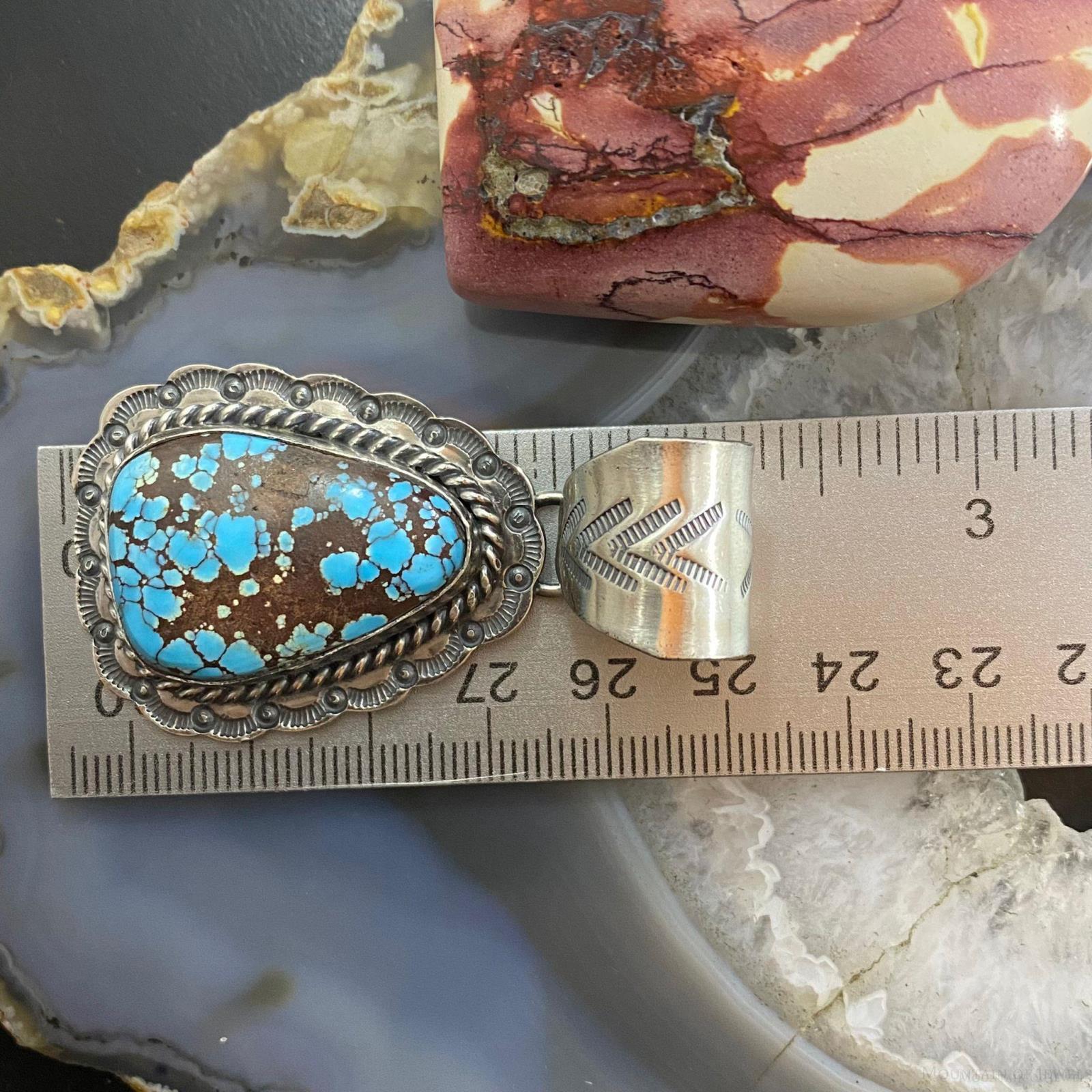 NATIVE American STERLING Silver Kingman Turquoise Necklace Pendant