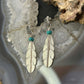 Anthony Gatewood Sterling Silver & Turquoise Spiral Feather Dangle Earrings For Women