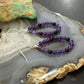Sterling Silver Amethyst Beads Hoop Dangle Earrings For Women