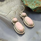 Sterling Silver Southwestern Style Pink Conch Dangle Earrings For Women