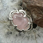 Carolyn Pollack Sterling Silver Oval Rose Quartz Decorated Ring Size 10 For Women