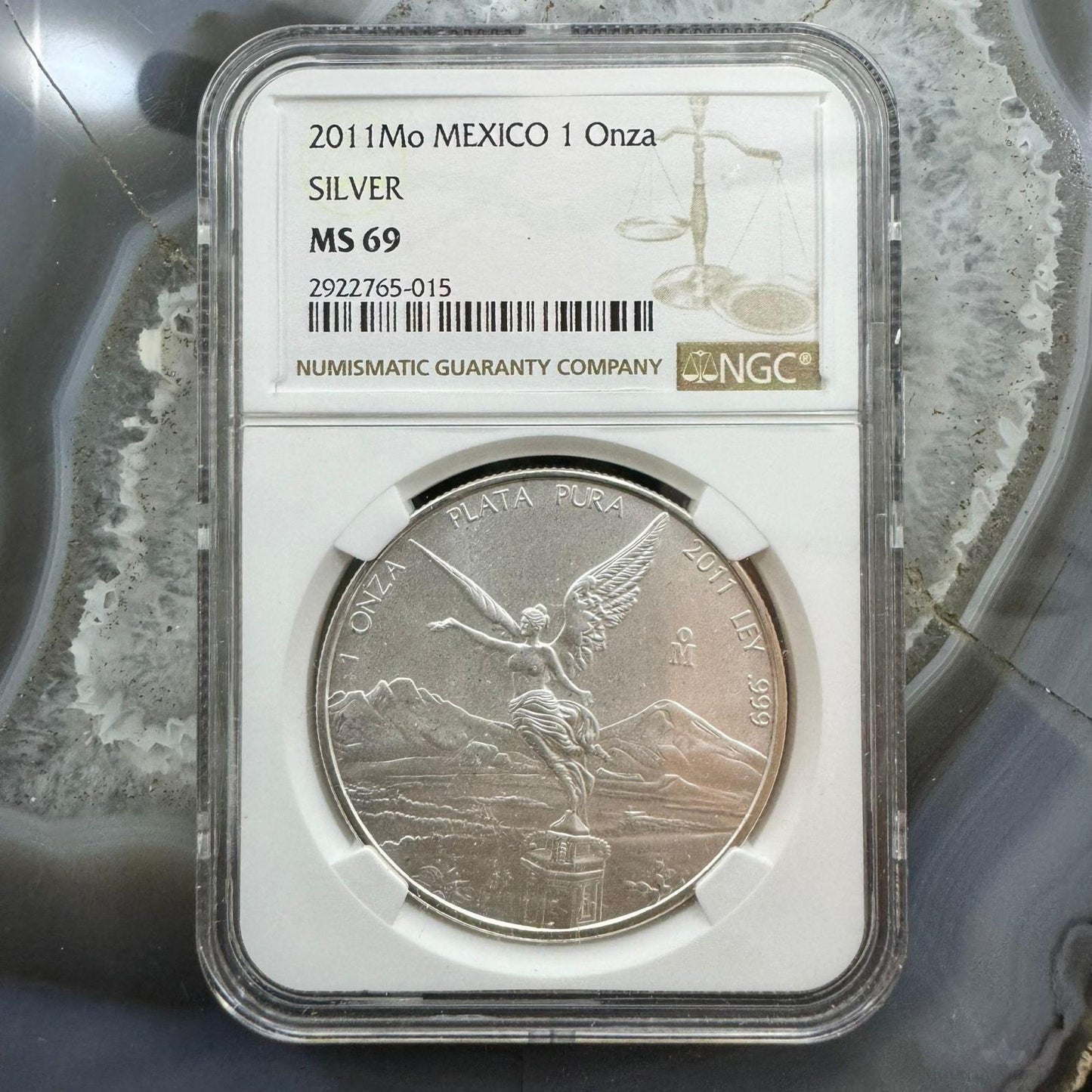 2011 Mexico 1.0ozt .999 Fine Silver Round NGC MS69 #2922765-015 Collectible