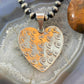 Alex Sanchez Sterling Silver Coral Large Petroglyph Heart Pendant For Women