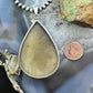 Sterling Silver Large Teardrop Druzy Quartz Double Sided Fashion Pendant For Women