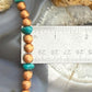 Copper 7.5mm Pearl Beads & Turquoise 6.25" Bracelet For Women