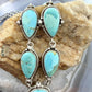 Sterling Silver Southwestern Style Mohave Turquoise Lariat 19" Necklace For Women