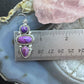 Sterling Silver Southwestern Style 3 Purple Dahlia Decorated Dangle Earrings For Women
