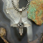 Sterling Silver Southwestern Style Rounded White Buffalo Unisex Zia Pendant #1