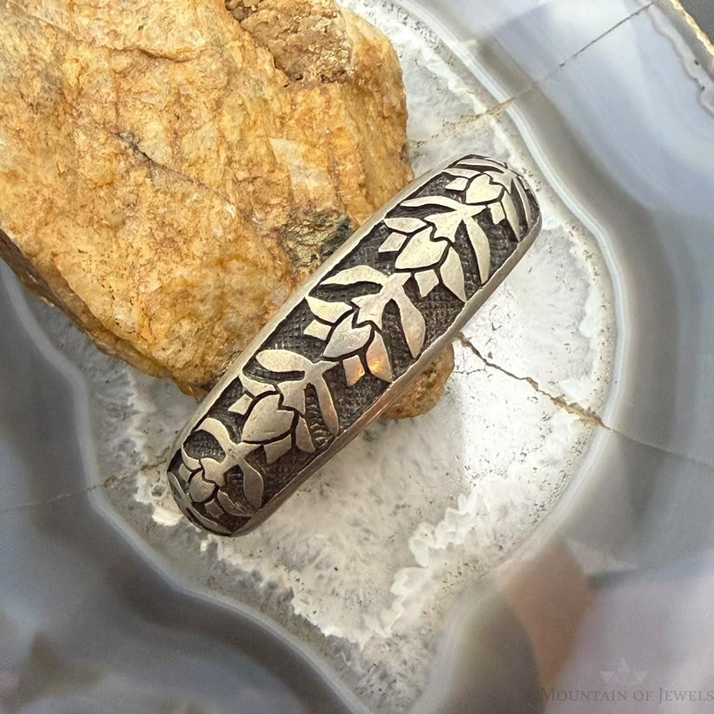 Vintage T.Dobbs Silver Floral Overlay Bracelet For Women