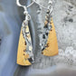 Sterling Silver Triangle Maligano Jasper Slab Dangle Earrings For Women #178