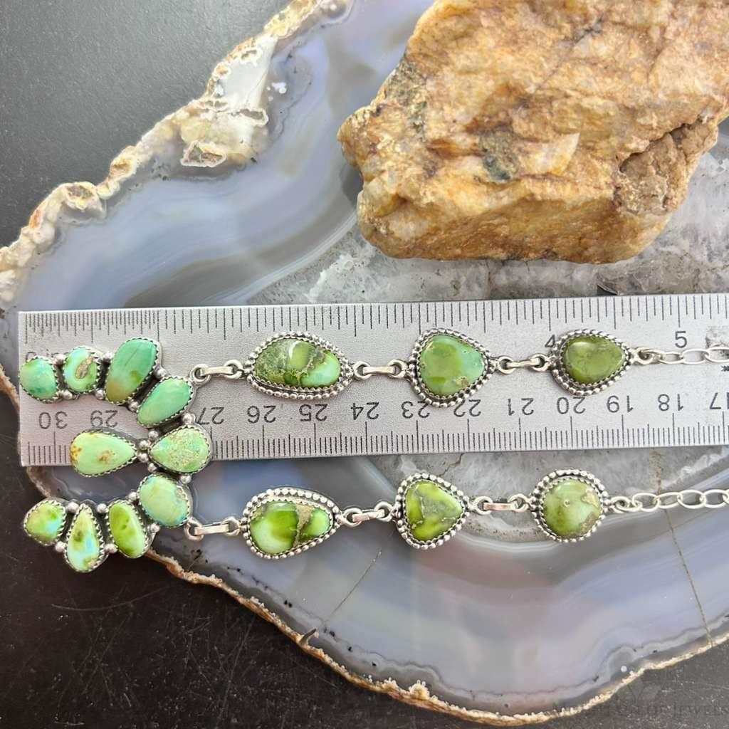 Sterling Silver Southwestern Style Sonora Gold Turquoise Naja 20" Necklace For Women