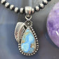 Sterling Silver Southwestern Style Teardrop Golden Hill Turquoise Leaves Pendant For Women #3