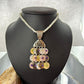 Carolyn Pollack Sterling Silver Multi Stone Dangle Pendant with MOP Necklace For Women