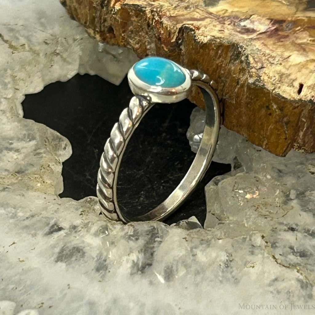 Carolyn Pollack Sterling Silver Oval Small Turquoise Size 8 Ring For Women