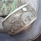 Alex Becenti Native American Sterling Silver Village Life Storyteller Unisex Bracelet