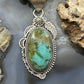 Sterling Silver Southwestern Style Oval Turquoise Decorated Pendant For Woman