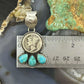 Genuine 1927 90% Silver Mercury Dime Coin w/Teardrop Turquoise Decorated Unisex Pendant