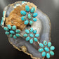 Sterling Silver Southwestern Style Kingman Turquoise Cluster Lariat Necklace For Women