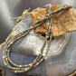 Vintage Native American 3 Strands Heishi Beads &Turquoise 26" Necklace For Women