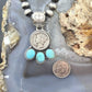Genuine 1943 90% Silver Mercury Dime Coin w/Teardrop Turquoise Decorated Pendant