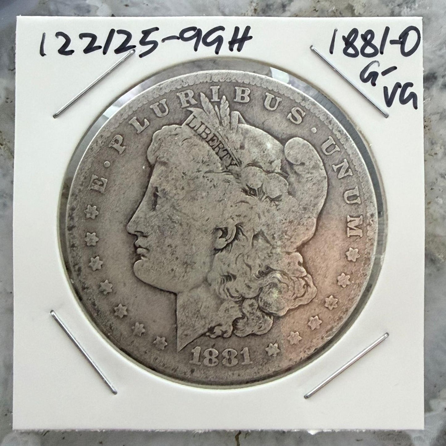 US 1881-O 90% Morgan Silver Dollar G-VG #122125-9GH