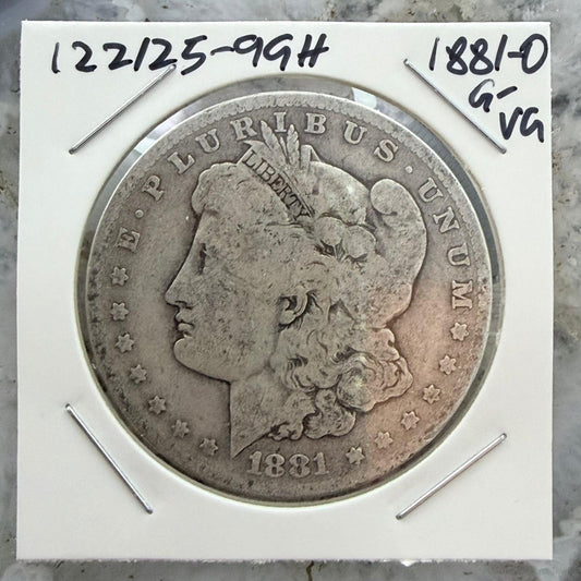 US 1881-O 90% Morgan Silver Dollar G-VG #122125-9GH