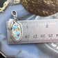 Sterling Silver Southwestern Style Oval Golden Hill Turquoise Pendant For Women