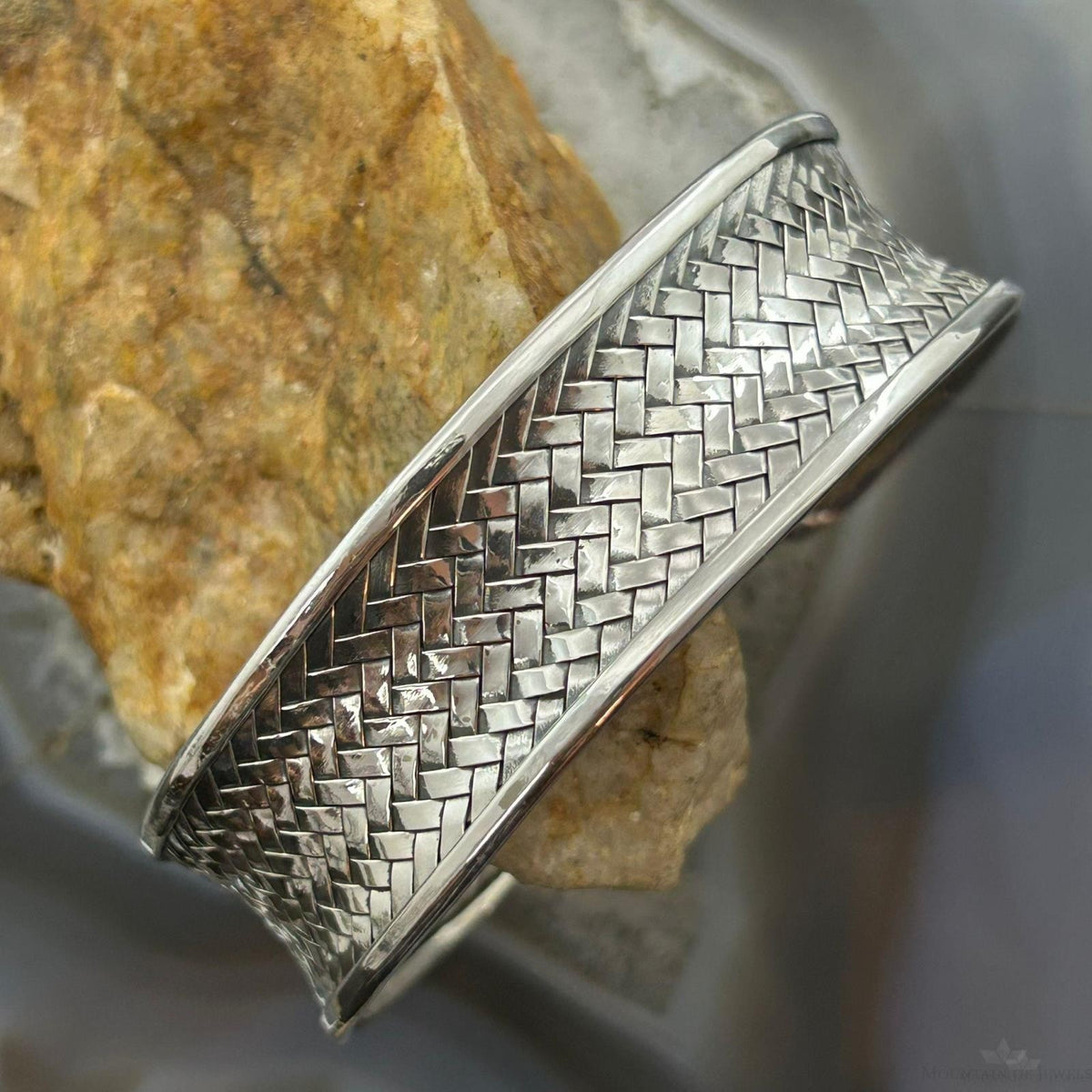 Sterling Silver Woven Flexible & Adjutable Decorated Fashion Bracelet For Women #1