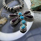 Native American Sterling Silver Turquoise & Spiny Oyster Dragonfly Pendant For Women