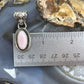 Native American Sterling Silver Oval Pink Conch Decorated Pendant For Women