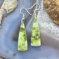 Sterling Silver Triangle Vesuvianite Slab Dangle Earrings For Women #236