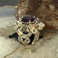 Carolyn Pollack Sterling Silver Faceted Amethyst Decorated Ring Size 6, 9 For Women