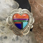 Carolyn Pollack Southwestern Style Sterling Silver Multi-gemstone Zuni Style Inlay Heart Ring For Women