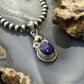Sterling Silver Southwestern Style Oval Lapis Decorated Charm/Pendant For Women