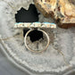 Sterling Silver Southwestern Style Teardrop Mohave Turquoise Ring Adjustable For Women