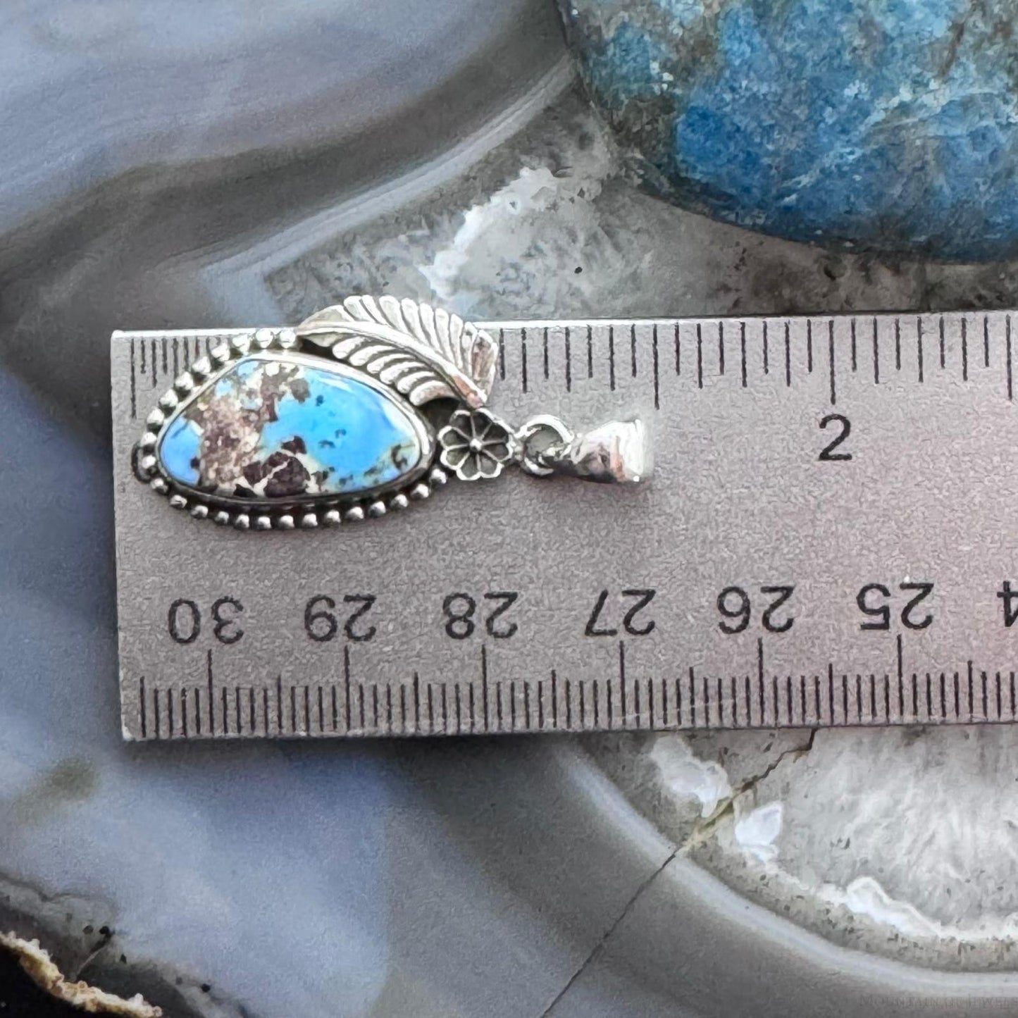Sterling Silver Southwestern Style Golden Hill Turquoise Leaves Decorated Pendant For Women #3