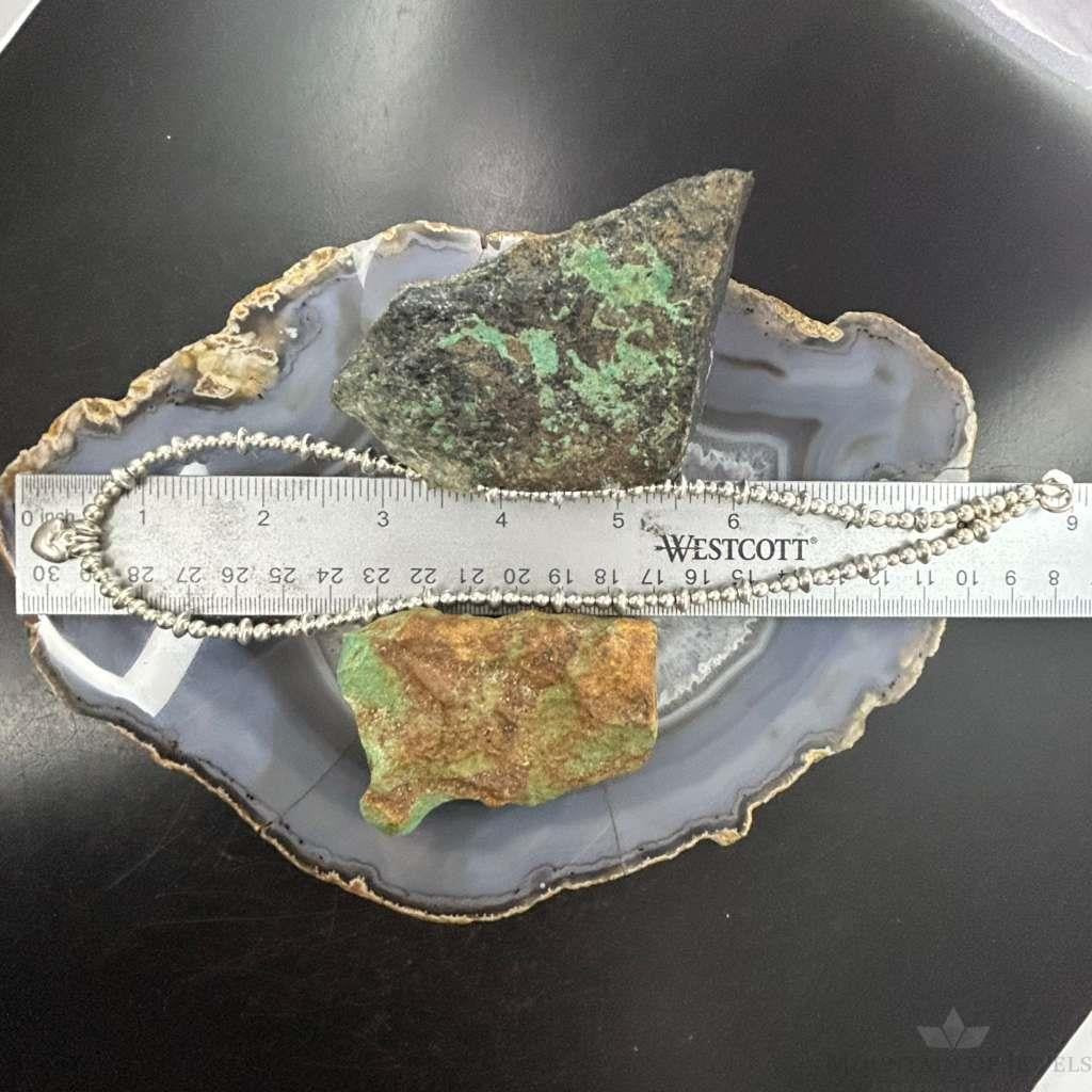 Carolyn Pollack Sterling Silver 4-6mm Beads w/Tiny Heart Pendant 17" Necklace For Women