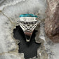 Sterling Silver Southwestern Style Oval Malachite Chrysocolla Ring Size 7.5 For Women
