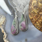 Sterling Silver Southwestern Style Teardrop Ruby Zoisite Dangle Earrings For Women