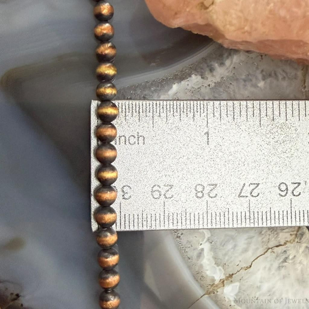 Southwestern Style 5mm Copper Navajo Pearl Round Bead 20"-22" Necklace For Women