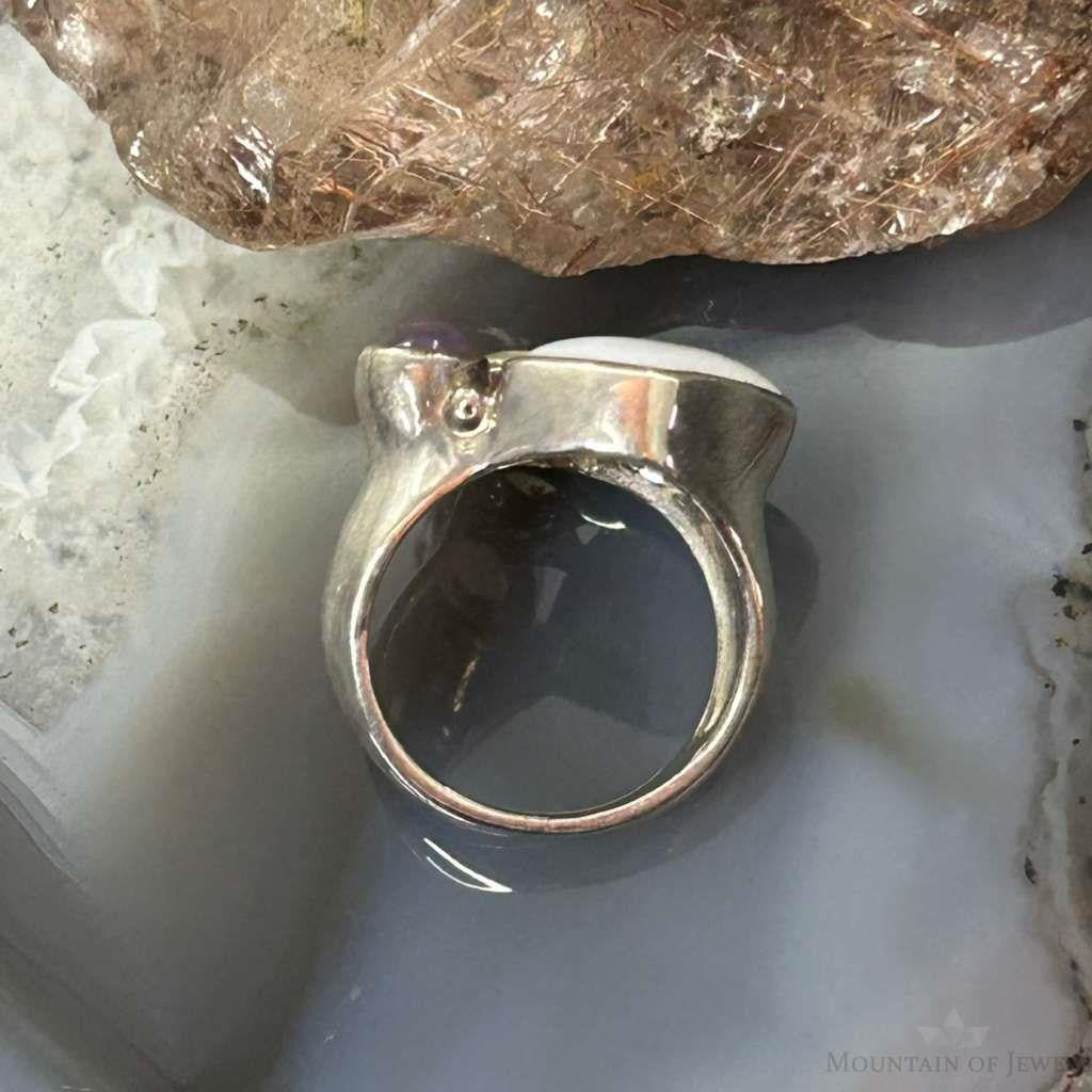 Carolyn Pollack Sterling Silver Multi Stone Decorated Ring Size 6.5 For Women