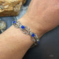 Carolyn Pollack Sterling Silver Oval Faceted Lapis Decorated Link Bracelet For Women