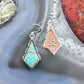 Native American Sterling Silver Kite Matrix Kingman Turquoise Dangle Earrings For Women