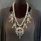Frank Valdez Native American Sterling Silver Scorpions w/Navajo Pearl Unisex Necklace