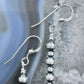 Native American Sterling Silver  Navajo Pearl Bead 2 Sizes Row Dangle Earrings For Women