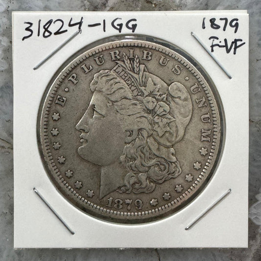 1879 US Morgan Silver Dollar F-VF #31824-1GG